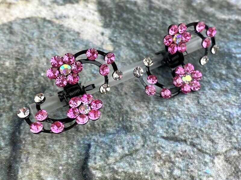 Hiuskoriste - pinkki/musta - 2kpl paketti