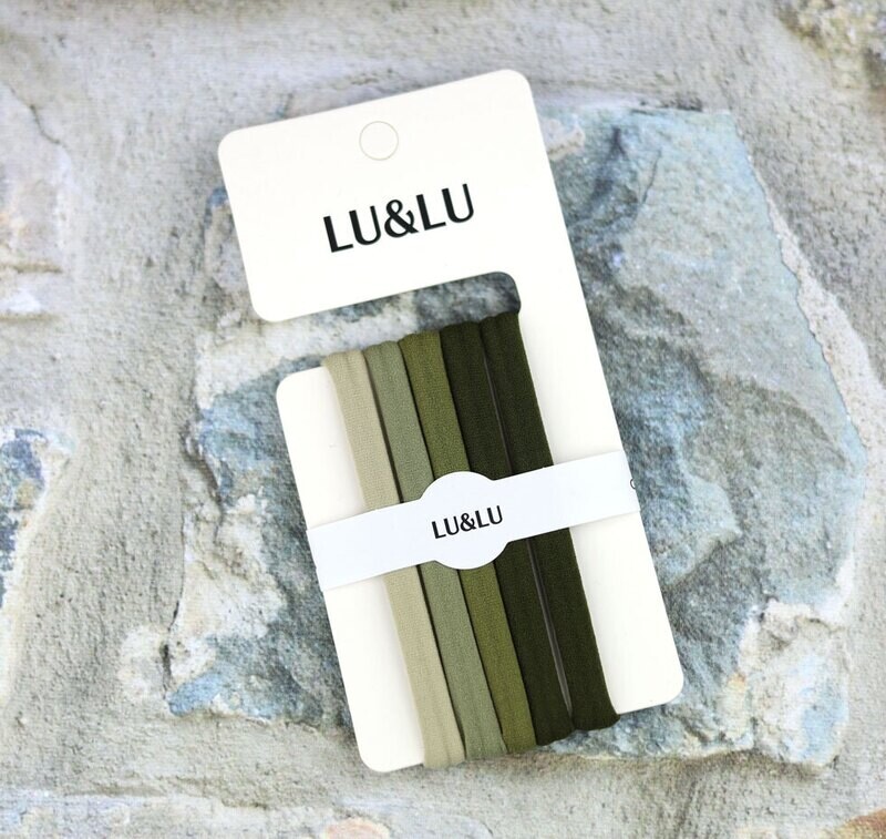 Hiuslenkki - 5kpl pakettoi - Vihreät