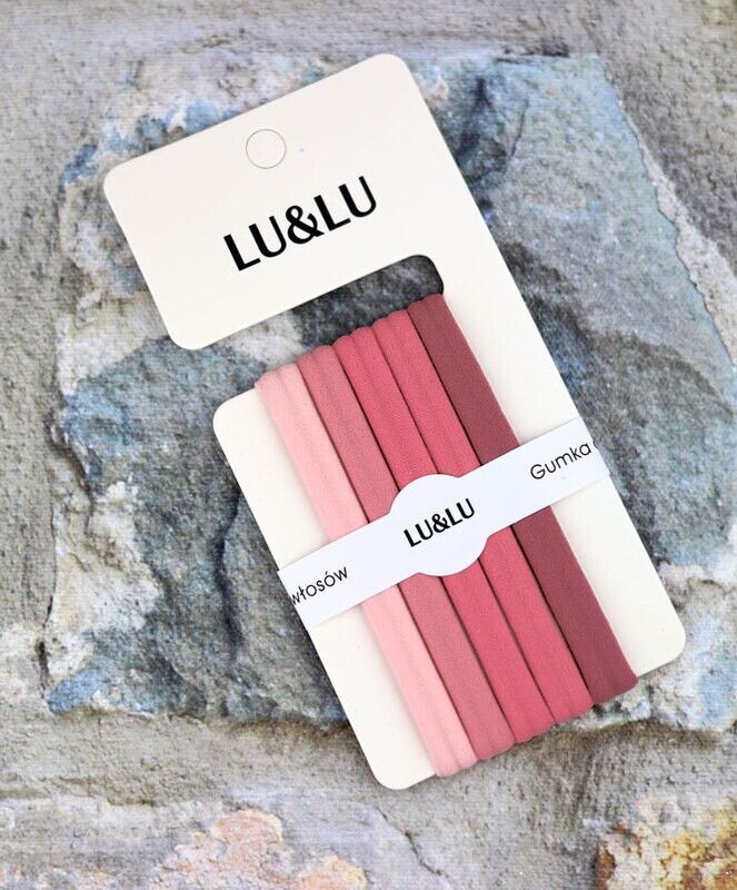 Hiuslenkki - 5kpl paketti - rosa/vaaleanpunainen
