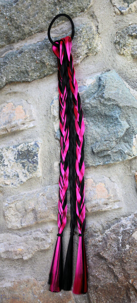 Hiuslenkki kolmella letillä - Pinkki/musta
