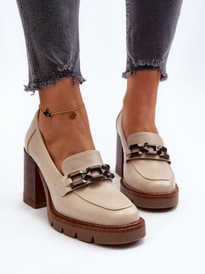 Block mokkasiinit korolla - beige