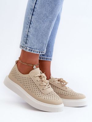 Tennarit läpikuvioitu - beige