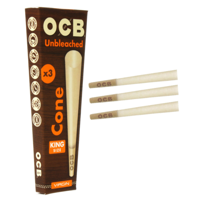 OCB Unbleached King Size Cones 3pk 