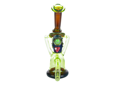 Fisk Glass Crypy & Biodiesel Over Blue Satin Recycler