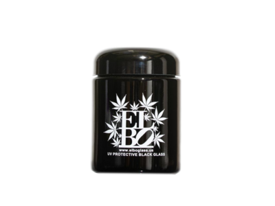 Elbo UV Protective Black Glass Half Ounce Jar