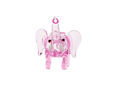 Daniels Glass Clear Pink Elephant Dry Pipe 