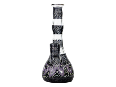 HD Glass Purple/Black Wig Wag Beaker 7