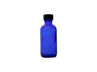 Cobalt Blue Round Glass Bottle 2 oz.