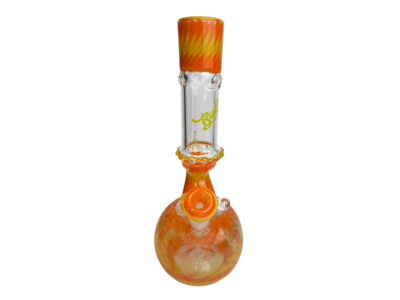 Binger Glass Orange Zig Zag Bubble Beaker 14