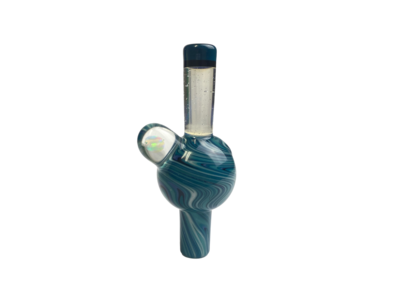 Fisk Glass Blue Wig-Wag Bubble Cap