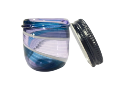Madman_Glass Purple /Blue Striped Medium Jar