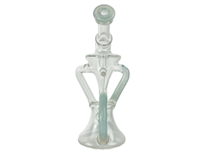 Lear Glass Blue Accent Floater Recycler 7.5