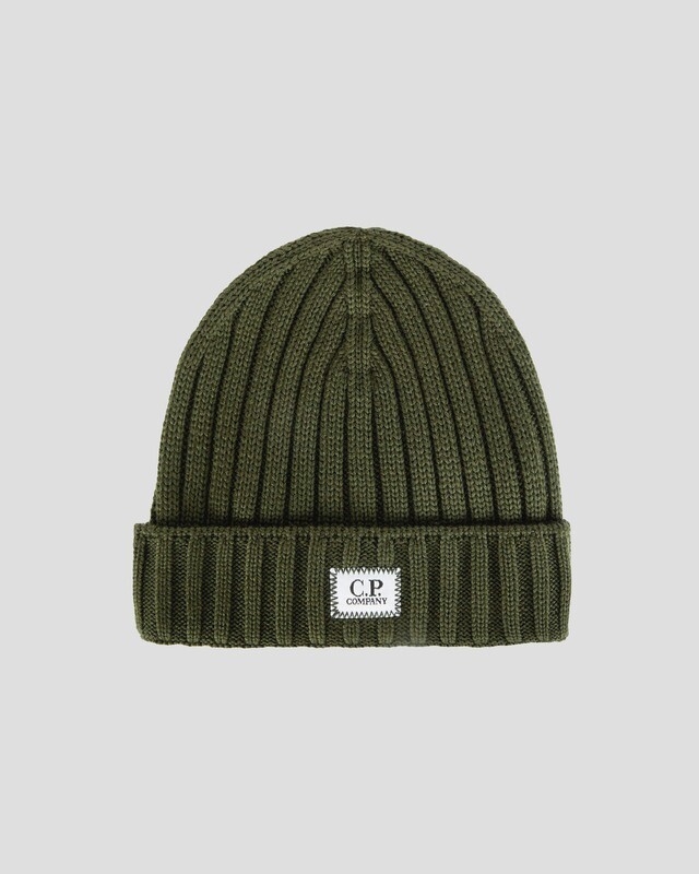 C.P. Company Merino Wol Logo Muts