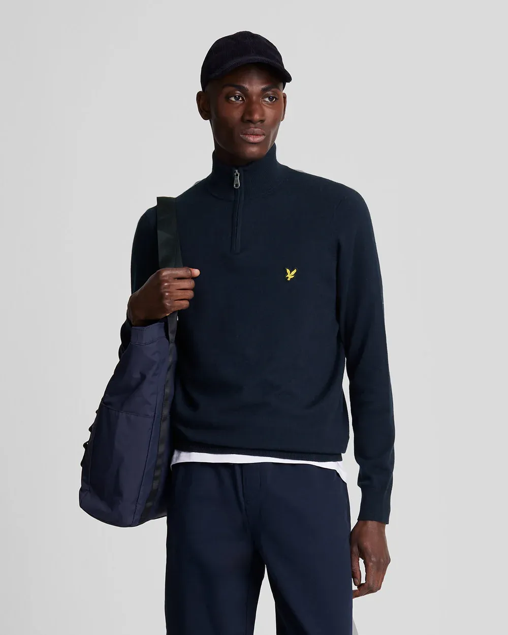 Lyle &amp; Scott Cotton Merino Quarter Zip Trui