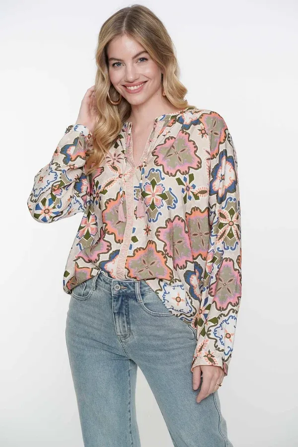 Geisha Blouse met Mandela Print