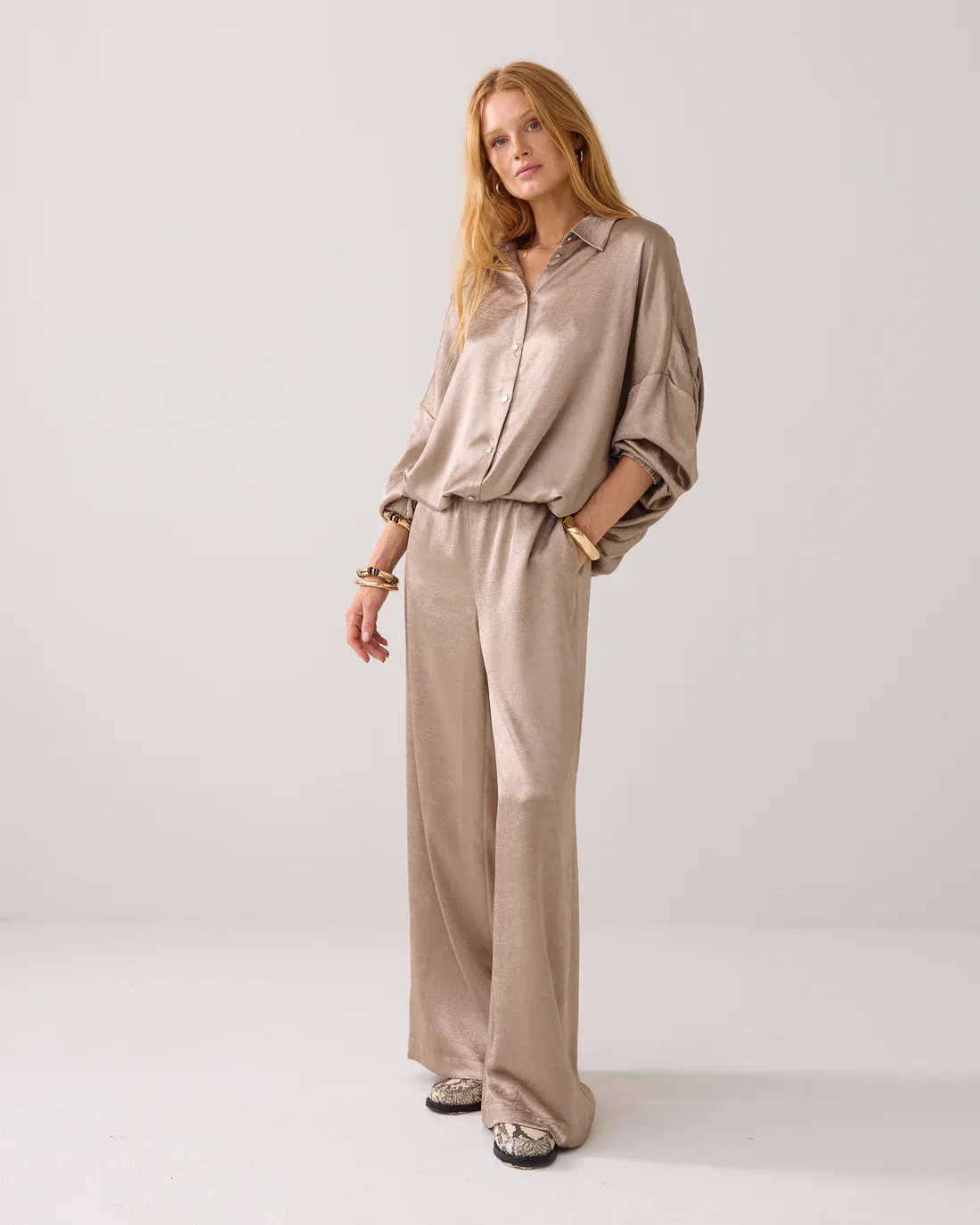 Summum Glanzende Wijde Blouse