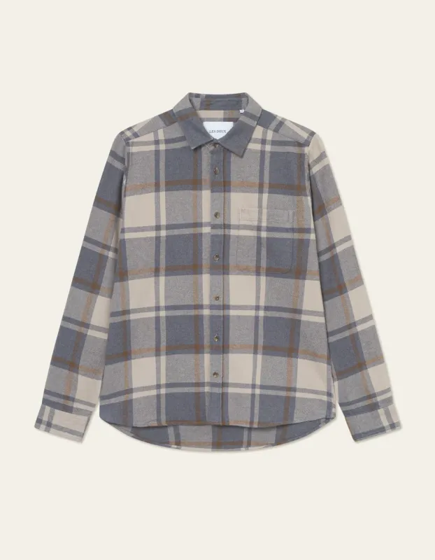 Les Deux Jeremy Check Flannel Blouse