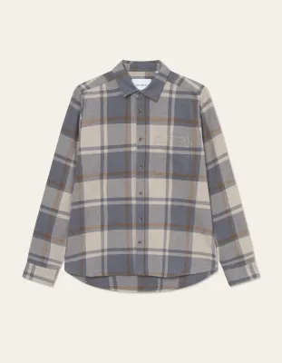 Les Deux Jeremy Check Flannel Blouse