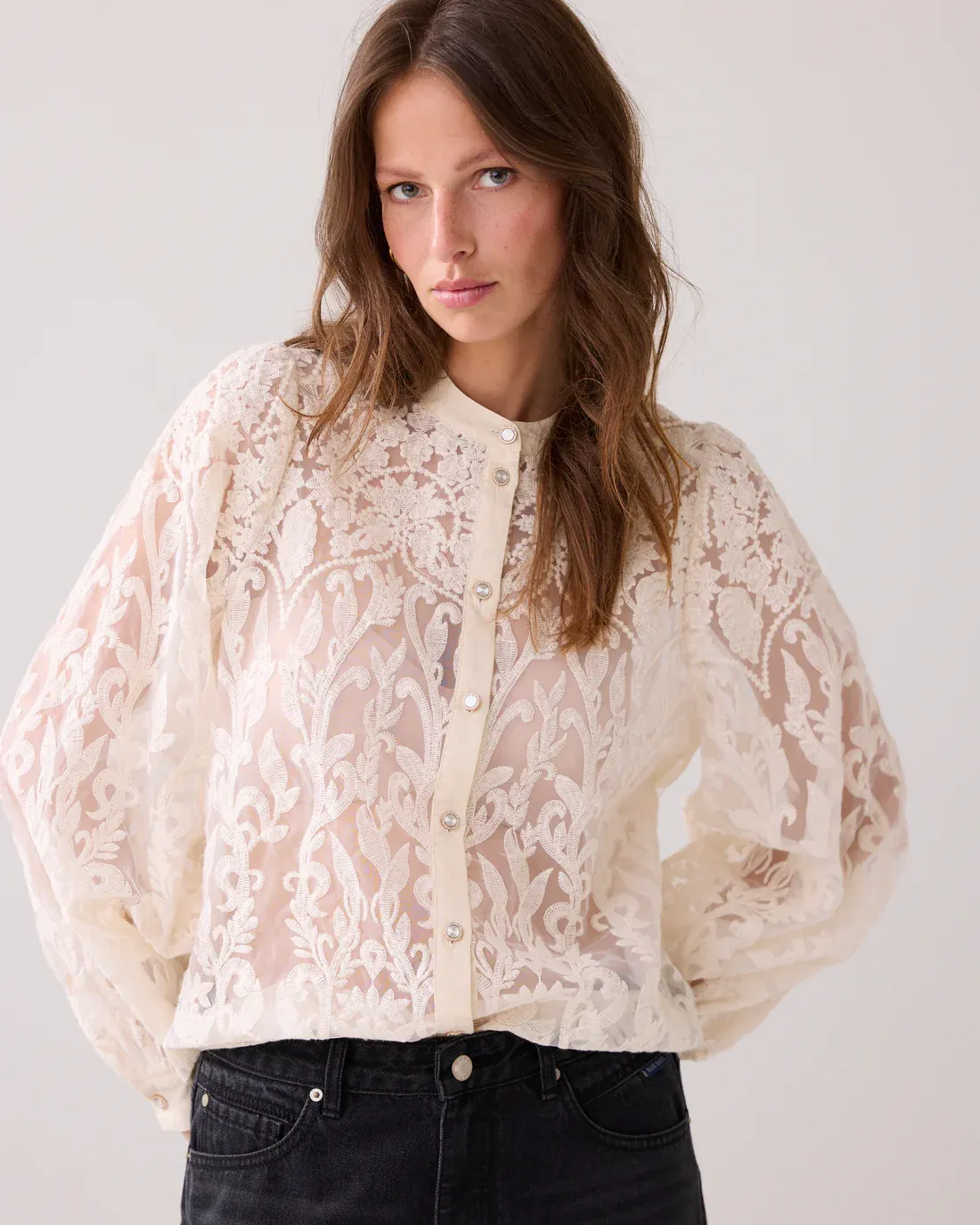 Summum Transparante Blouse van Kant