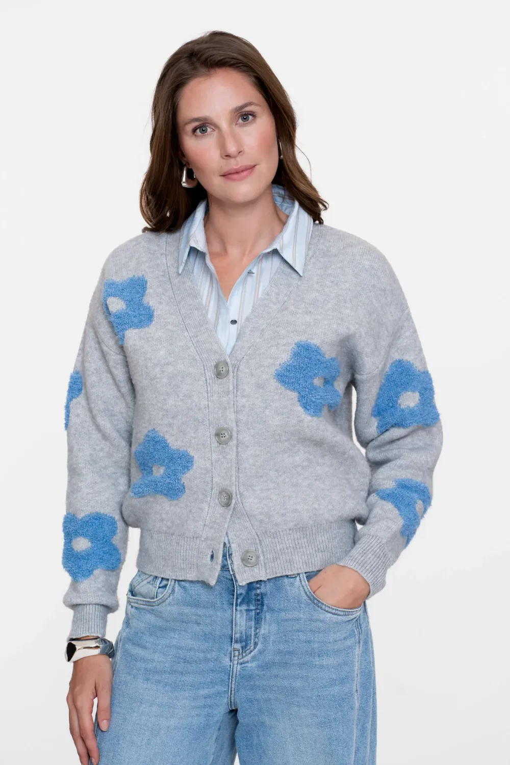 Geisha Vest met Bloemenmotief