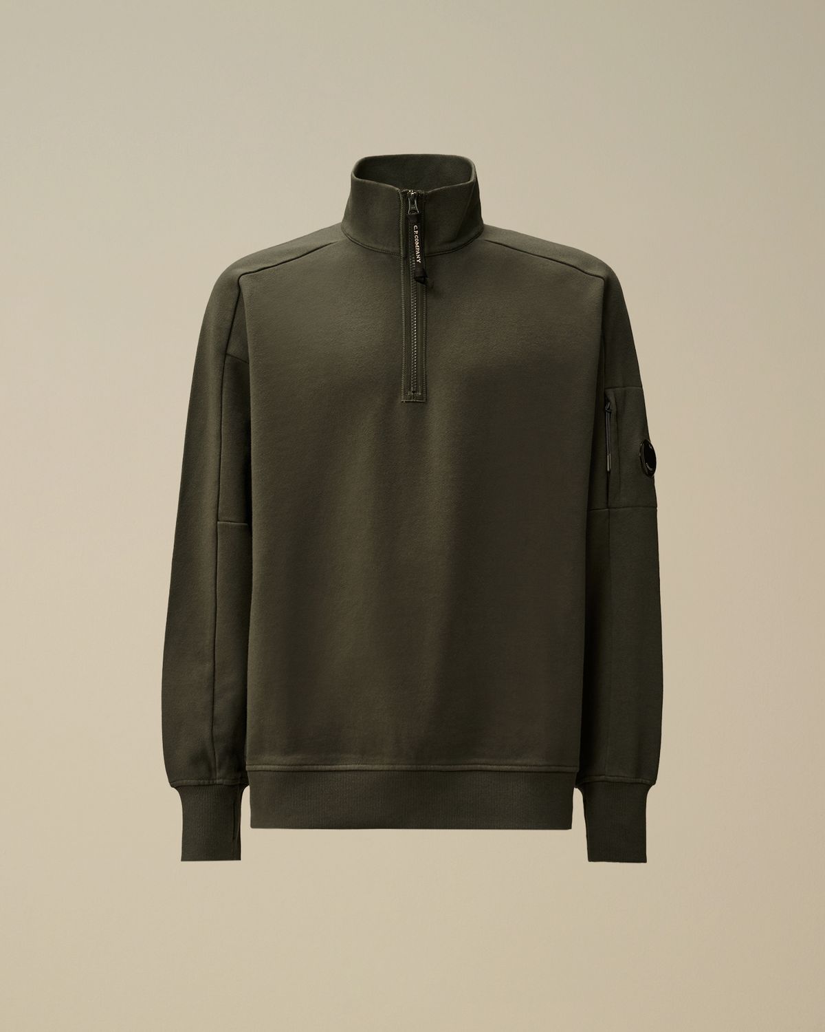 C.P. Company Diagonal Raised Fleece Half Zip Sweater