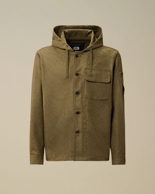 C.P. Company Felt Hooded Button Overshirt