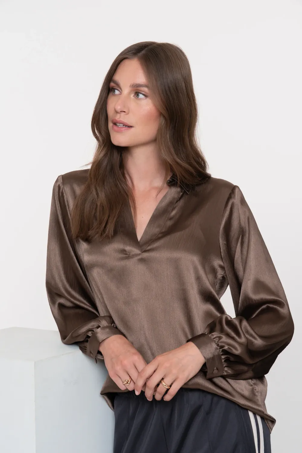 Geisha Satijnen V-Hals Top