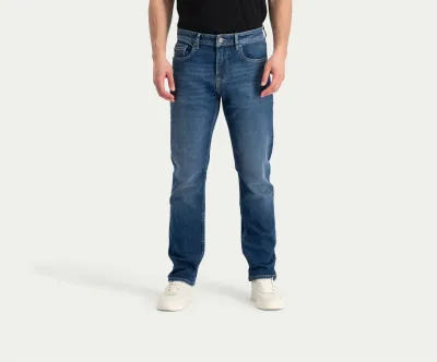 Blue Rivet Straight Indigo Used Jeans