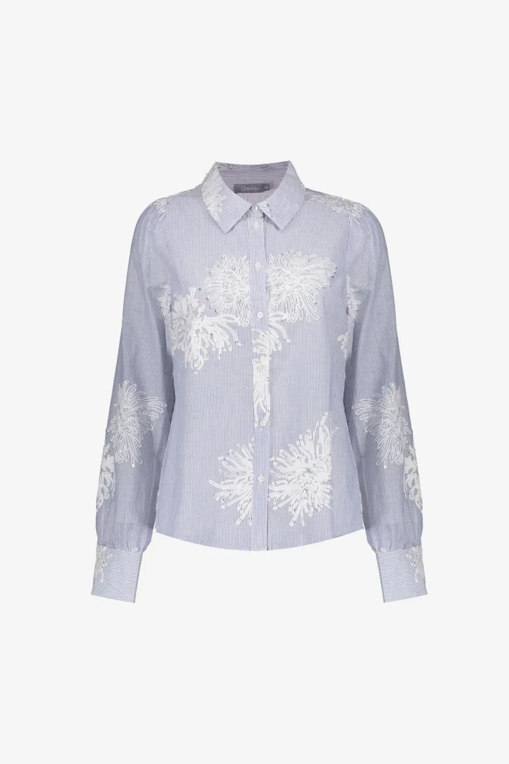 Geisha Blouse met Geborduurde Bloemen
