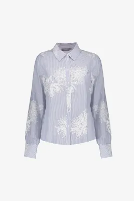 Geisha Blouse met Geborduurde Bloemen