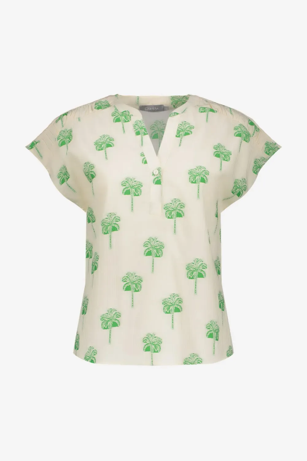 Geisha Top met Zomerse Palmprint