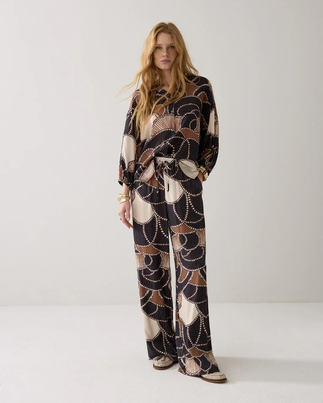 Summum Flowy Broek met Print