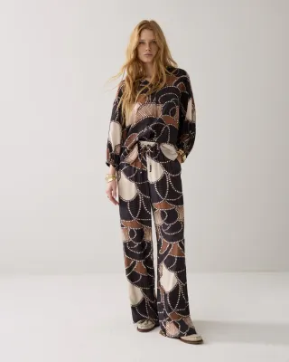 Summum Flowy Broek met Print