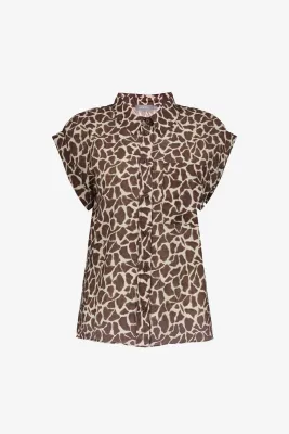 Geisha Blouse met Giraffe Print