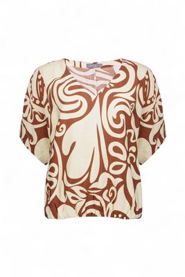 Geisha Swirl Print Top