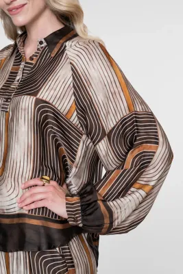 Geisha Blouse met Grafische Print