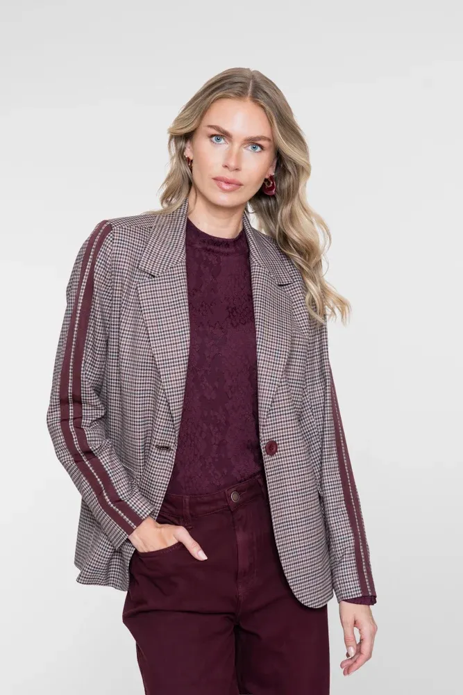 Geisha Blazer met Ruitdessin
