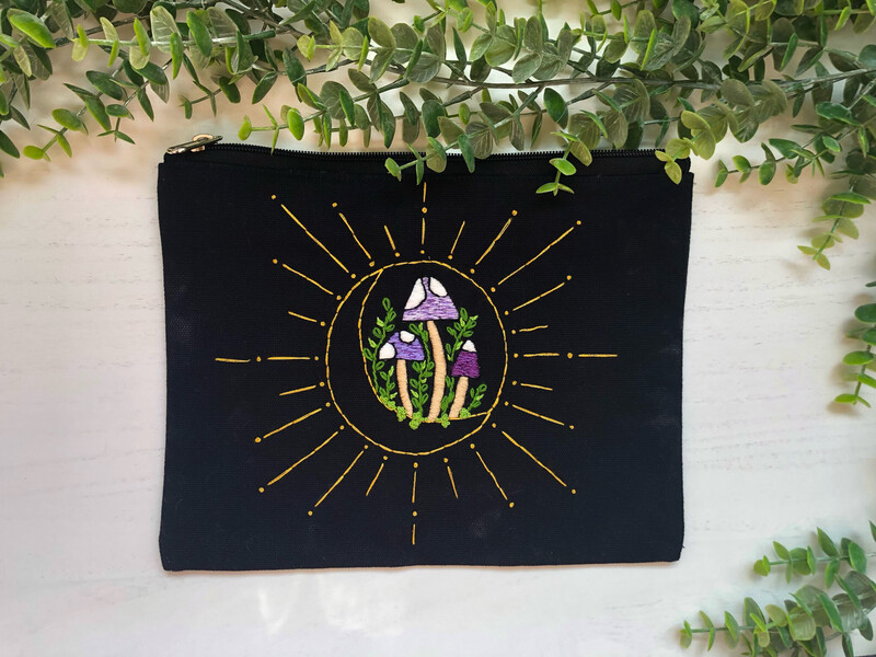Crescent Moon Art Handmade Handbags Mushroom Purse