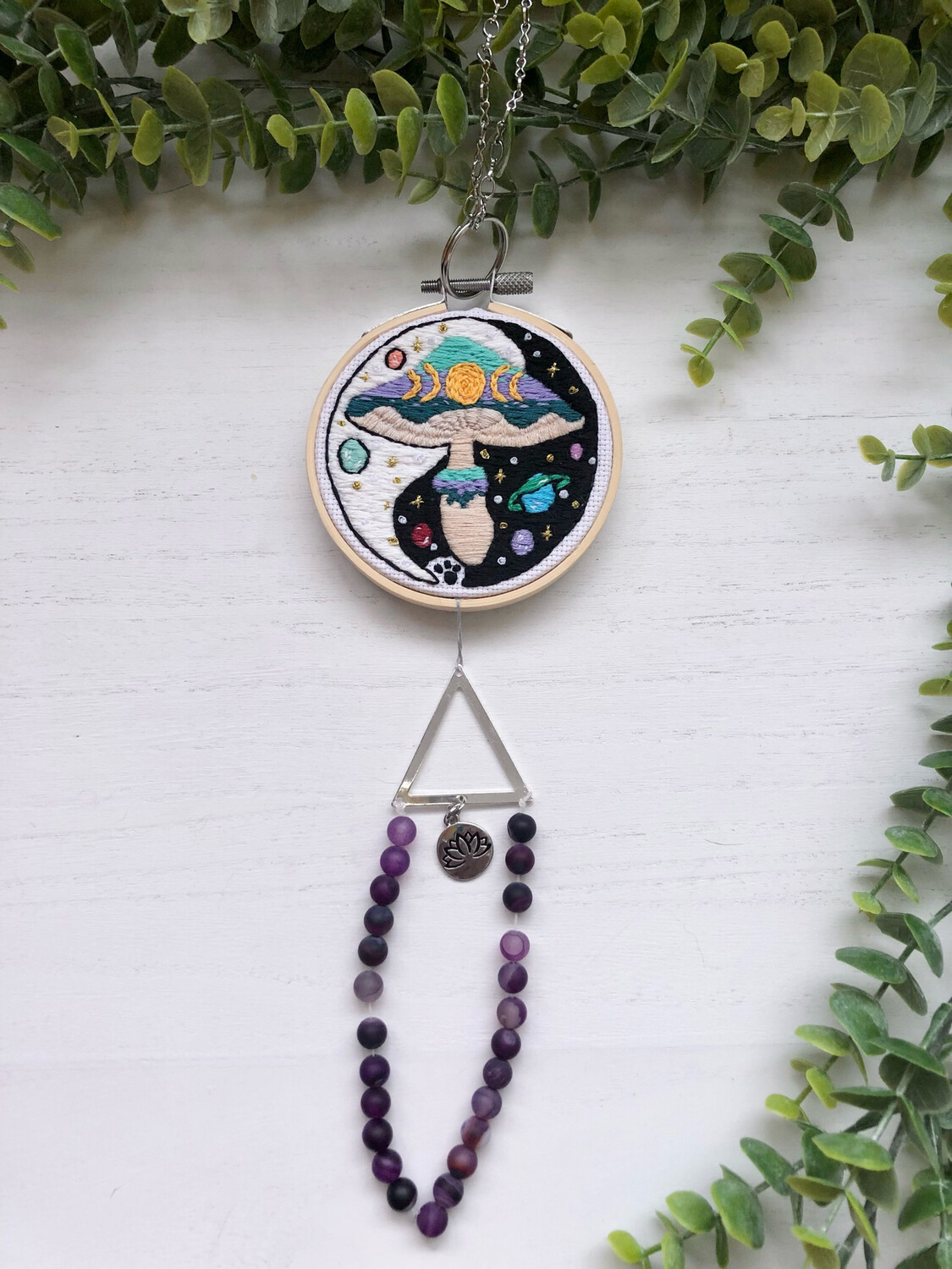 Moon Rear View Mushroom Car Charm Indie Suncatcher