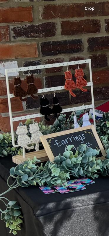 Cat Crochet Earrings