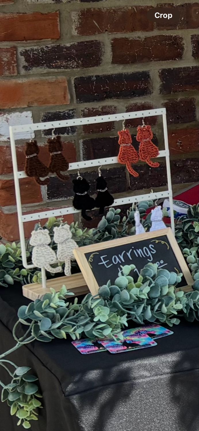 Cat Crochet Earrings