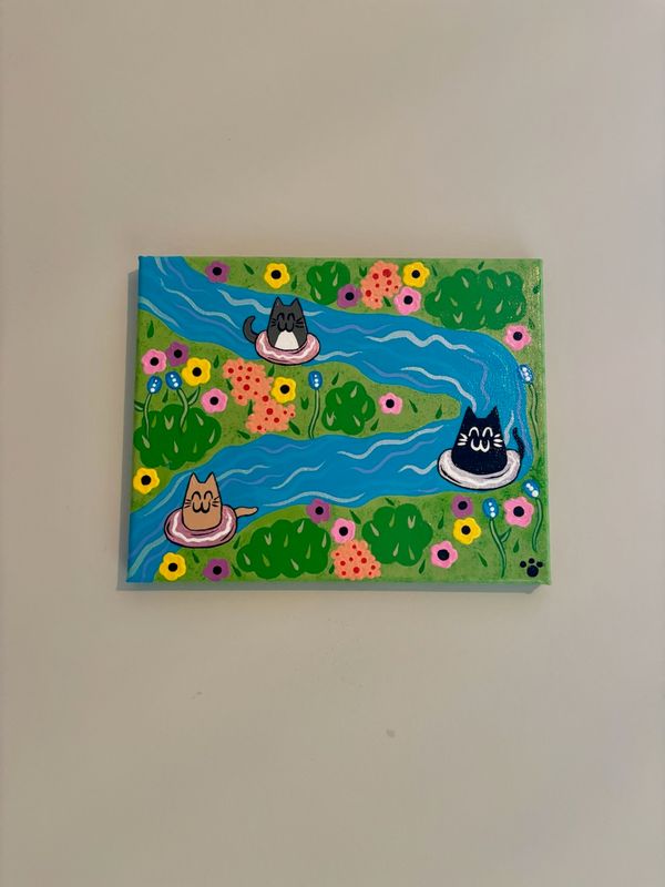 Summertime Kittens #1 (river tubing small)