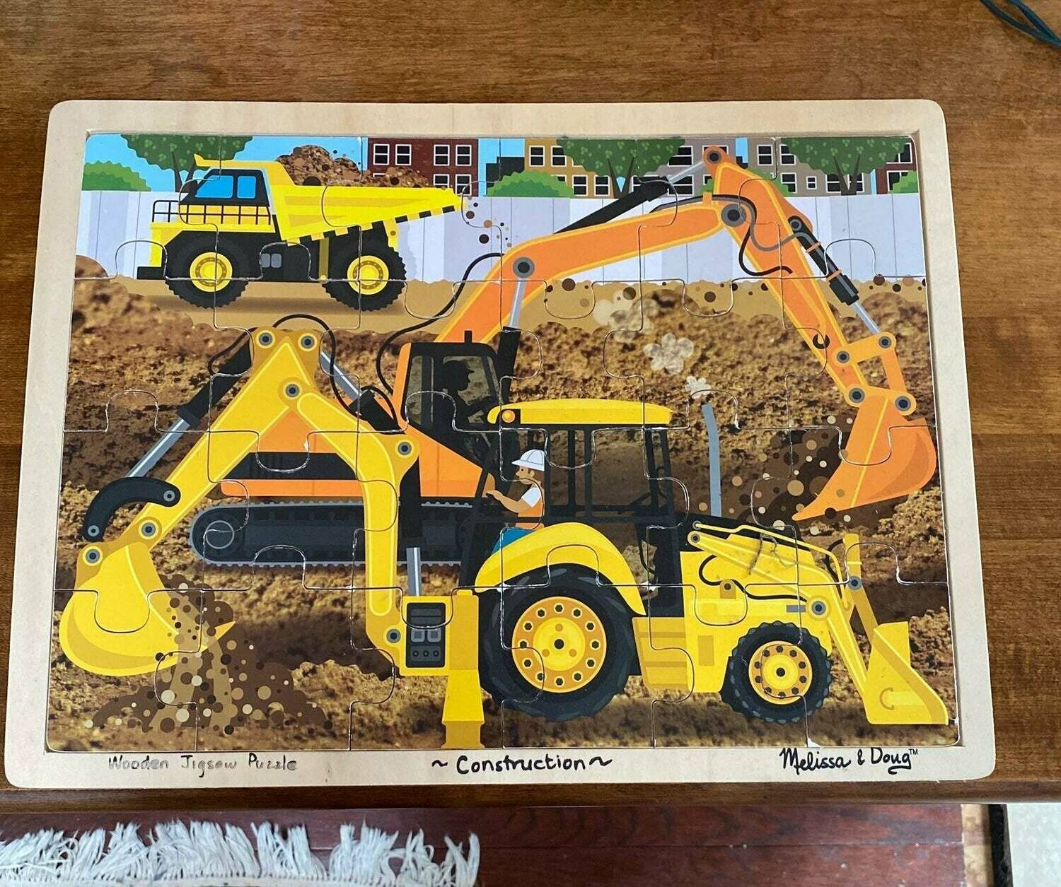Diggers At Work 24 Pc Wooden Tray 3+ Diggers At Work 24 Pc Wooden Tray 3+