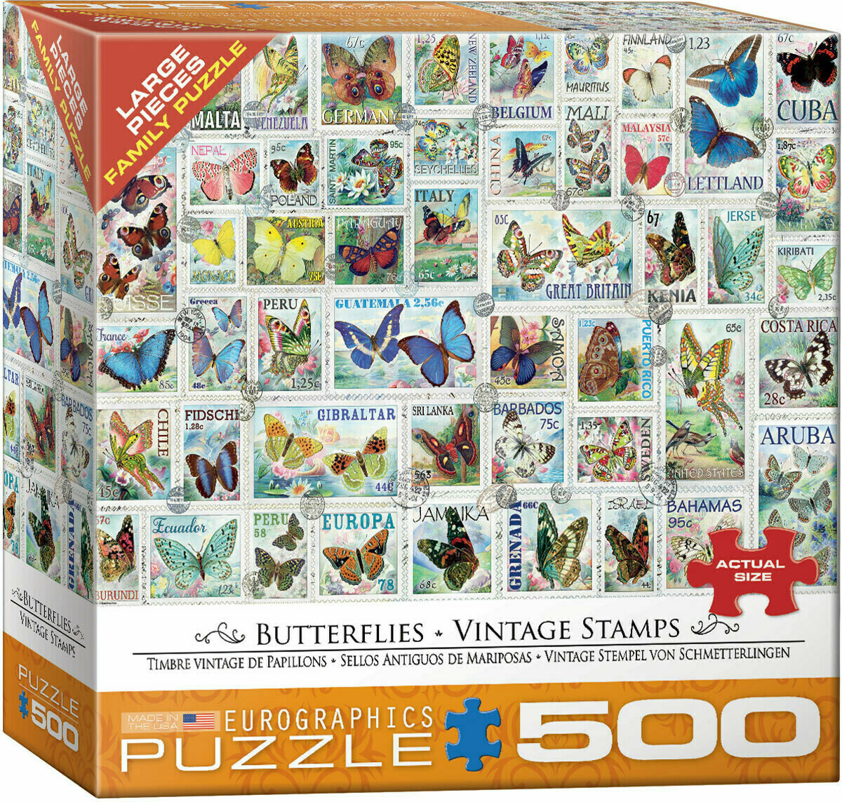 Butterflies Vintage Stamps 500 Pc