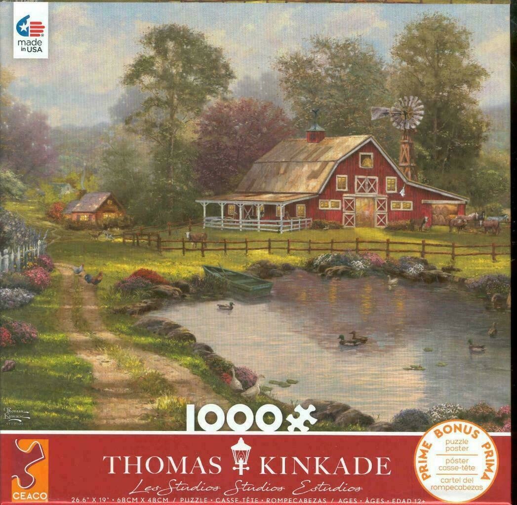 Thomas Kinkade Red Barn Retreat 1000 Pc