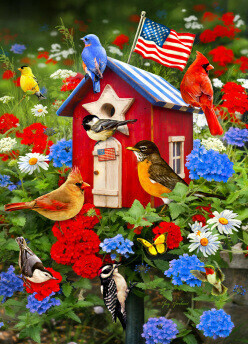 Patriotic Birdhouse 1000 Pc