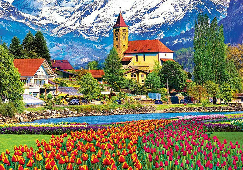 Brienz Town And Flowers, Switzerland 1500 Pc