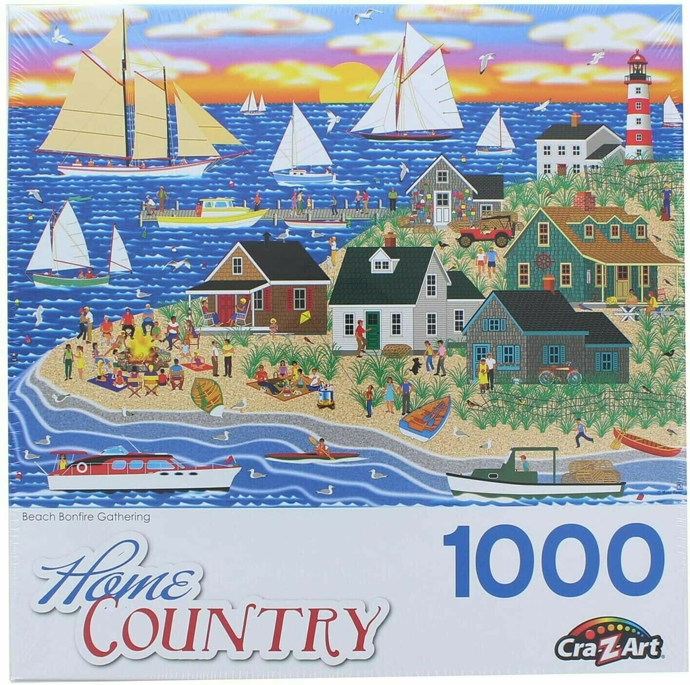 Beach Bonfire Gathering 1000 Pc