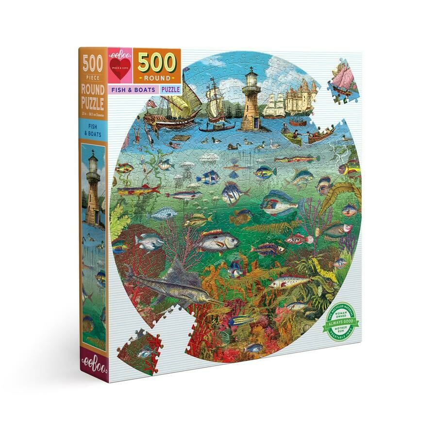 Fish And Boats 500 Pc Round