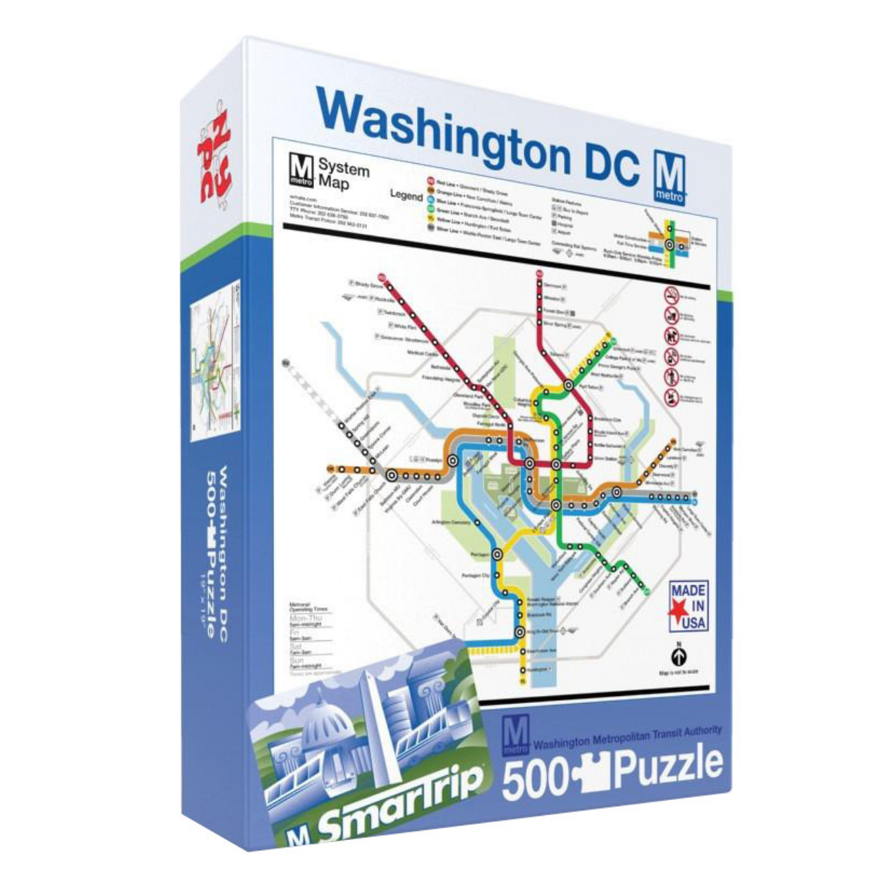 Washington DC Metro Map 500 Pc